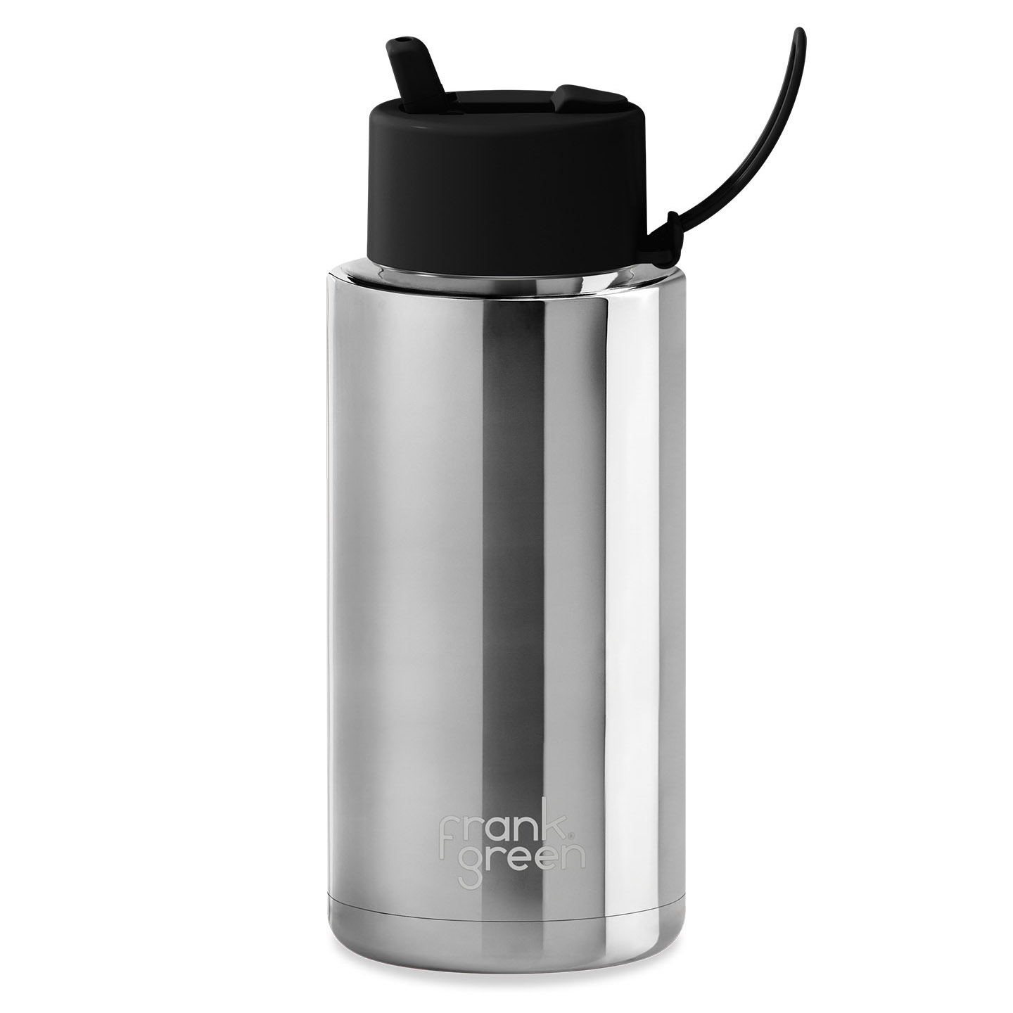 frank green 34oz Ceramic Bottle With Flip Straw Lid Silver Midnight Chrome